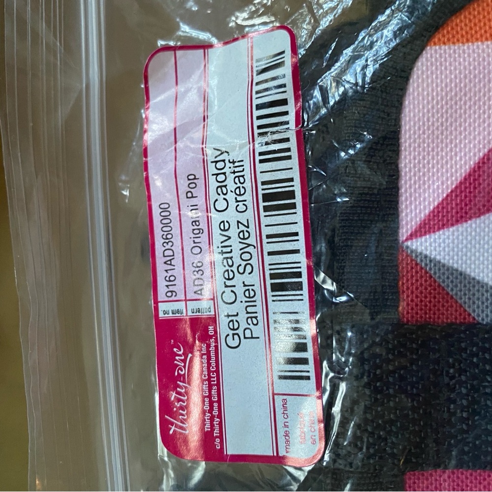 Thirty-One Get Creative Caddy in origami’s Pop Design (Red, Pink, and Black)